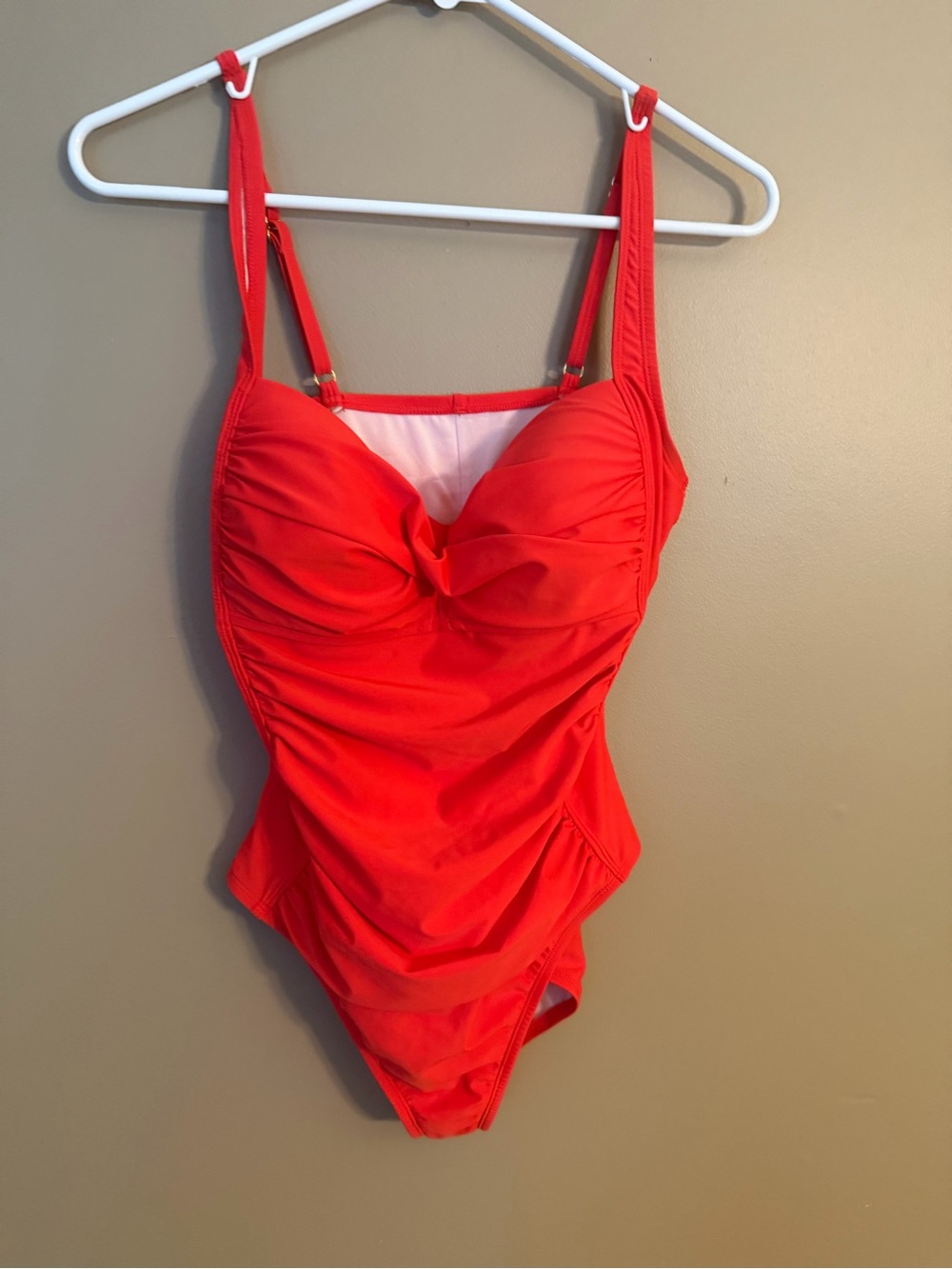 Orange women’s Liz Claiborne Ruched One-Piece Swimsuit